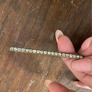 Vintage Early Large Rhinestone Bar Pin brooch clear stones